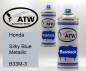 Preview: Honda, Silky Blue Metallic, B33M-3: 400ml Sprühdose + 400ml Klarlack - Set, von ATW Autoteile West.